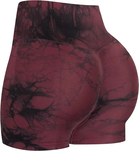 Vista 23 de ATHVOTAR Pantalones cortos de gimnasio para entrenamiento para mujeres, cintura alta sin costuras que levantan y fruncen los glúteos, pantalones