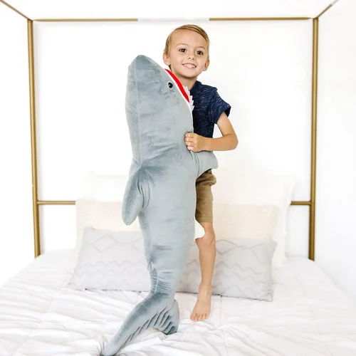 Vista 7 de Tiburón gigante de peluche, animales realistas de Melissa & Doug, (más de 3 pies de largo)