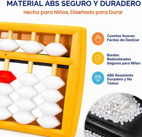 Vista 3 de Abacus, Abacus para el aprendizaje de matemáticas, juguete Montessori para niños en edad preescolar, herramienta educativa de aprendizaje aritmético