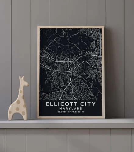 Vista 9 de Map of Ellicott City, Maryland, Evening (8x10)
