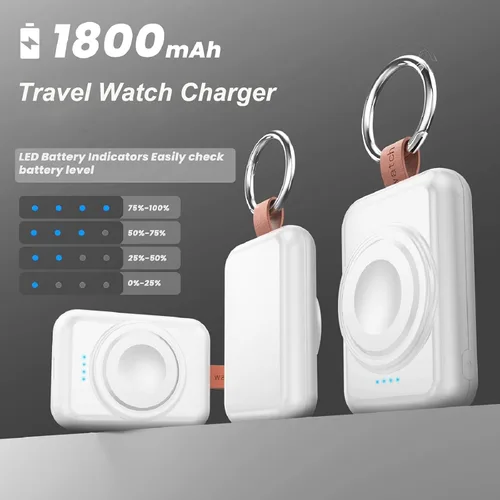 Vista 3 de Cargador para Samsung Galaxy Watch, 1800mAh Cargador magnético de viaje portátil para Samsung Galaxy Watch 8/8 Classic/Ultra/7/6/6