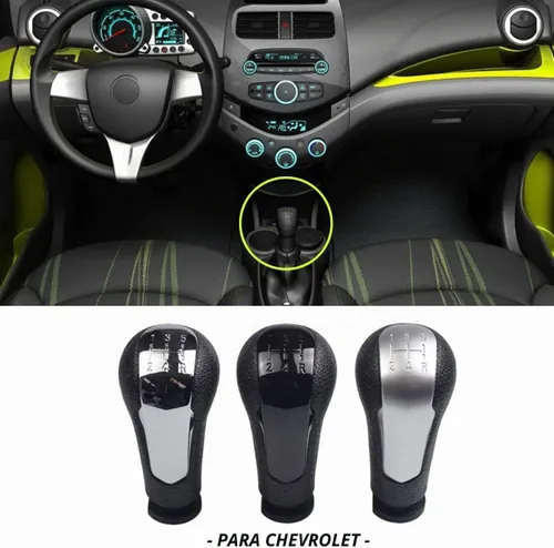Vista 4 de Pomo de palanca de cambios manual para coche, palanca de cambios de coche, nivel de cabeza para Chevrolet Spark 2011 2013 2014 2015 2016 Negro claro