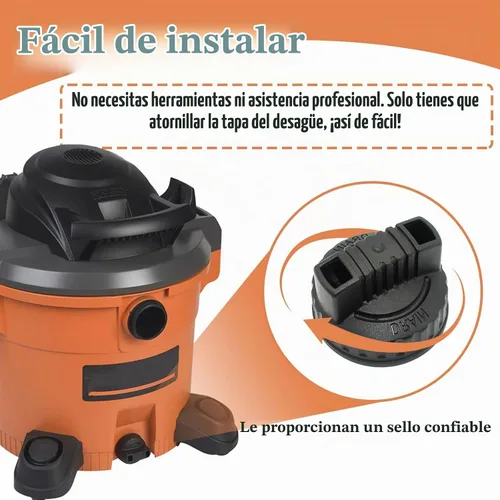 Vista 4 de 47922 Tapón de drenaje para aspiradora húmeda/seca, pieza de repuesto de vacío, accesorio colector de polvo, ID de 1.97 pulgadas