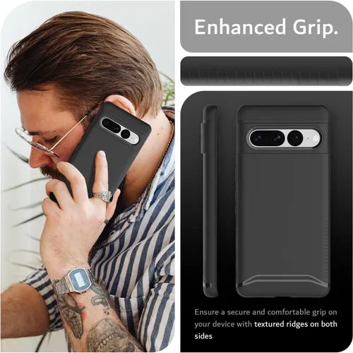 Vista 4 de TUDIA Merge - Funda diseñada para Google Pixel 7 Pro (2022), color negro mate