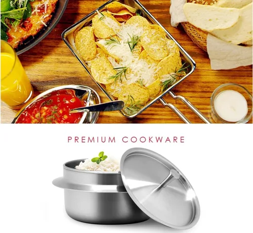 Vista 2 de Olla de tierra coreana (TTukbaegi), olla de acero inoxidable con tapa que permite la inducción, olla de cocina saludable ollas de cocina