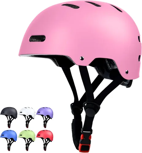 Vista 14 de Casco de patineta y bicicleta para adultos, mujeres, hombres, jóvenes y niños (2-3-5-8-14+ años, niños y niñas) - Casco ajustable multideporte