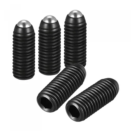 Vista 8 de uxcell Tornillos de fijación de punto de bola, 5pcs M10 x 0.472 in de acero de alto carbono Métrico Spring Hex Socket Grub Tornillo