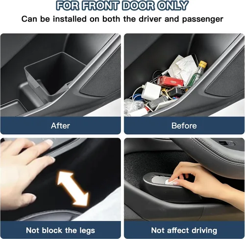 Vista 5 de Ruiya Bote de basura para puerta compatible con Ford Explorer 2020-2026, todos los bordes, bolsillo para puerta lateral del conductor y pasajero