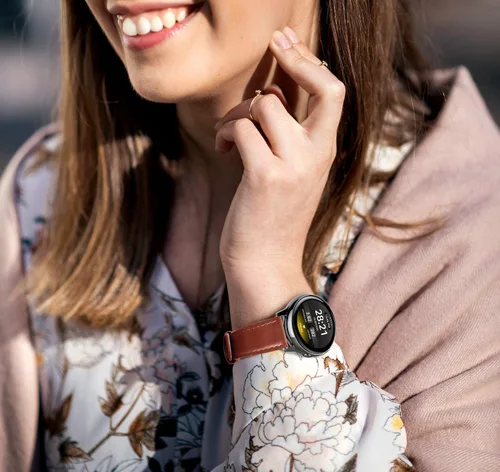 Vista 8 de Correa de piel compatible con Samsung Galaxy Watch 3 de 41 mm / Galaxy Watch Active de 40 mm / Active 2 44mm / Galaxy Watch de 42 mm, 20 mm de piel