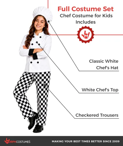 Vista 2 de fun shack Disfraz de chef para niños, disfraces de Halloween para niños Blanco