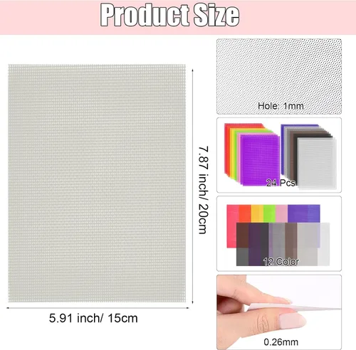 Vista 2 de Paquete de 12 mallas de ojos de 12 colores para máscara Therian Cosplay