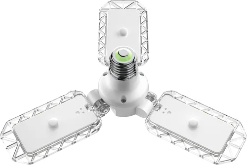Vista 9 de SANSI Luz LED deformable de 3 paneles, 300 W equivalente a 30 W, luces de garaje LED de techo, luz de taller ajustable E26 con luz diurna de 5000 K