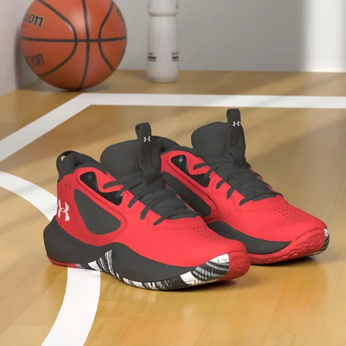 Vista 5 de Under Armour - Zapatos de baloncesto Lockdown 6 para hombre (600) Rojo/Negro/Blanco