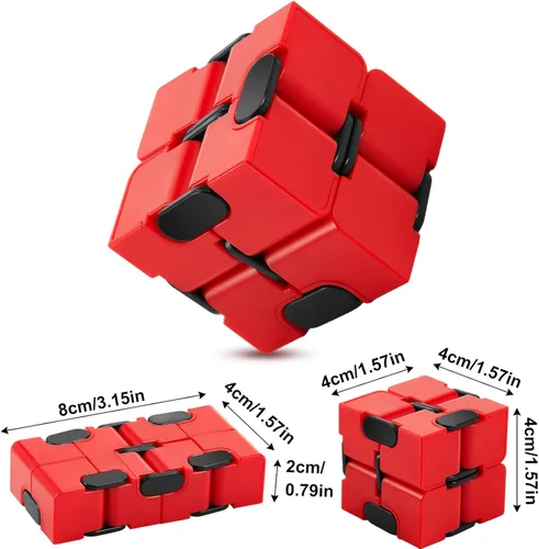 Vista 3 de Skylety Cubo de juguete para aliviar la ansiedad, de mano, mágico y sensorial, para adultos, para aliviar el estrés, recuerdos de fiesta de Navidad