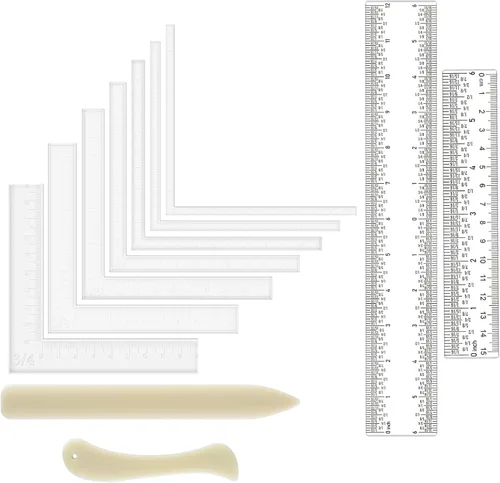 Vista 20 de 7 guías de alineación de manualidades de papel con estuche de almacenamiento, capas de precisión y espaciadores de estera, 1/16 a 1/2 pulgadas 7
