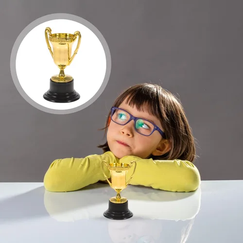 Vista 8 de IMIKEYA Premios Mini Trofeos: 10/25Pcs Mini Trofeos para Niños Premios Plástico Oro Recompensa Trofeos Mini Premio Trofeos Copa