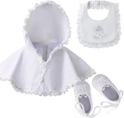 Vista 6 de Booulfi Calcetines para bebé, botines blancos para recién nacidos, zapatos de bautizo, calcetines para bebé, bautizo, trajes de Pascua