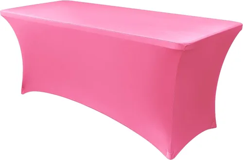 Vista 12 de Obstal Funda de mesa de elastano elástica de 4 pies para mesas plegables estándar, paquete de 2 manteles rectangulares universales ajustables