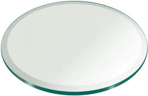 Vista 48 de Fab Glass - Mesa redonda de cristal de 48 in, grosor de 3/4 in, cristal pulido plano templado, Vidrio, Transparente