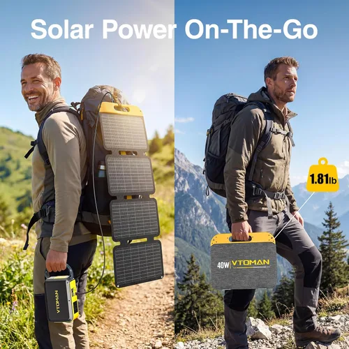 Vista 7 de VTOMAN Panel solar pequeño plegable de 40W