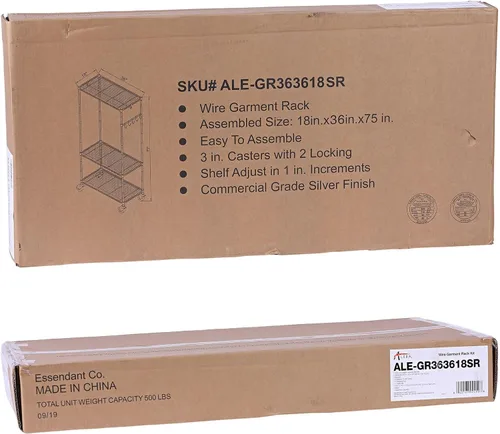 Vista 7 de Alera ALEGR363618SR 36 pulgadas de ancho x 18 pulgadas de profundidad x 75 pulgadas de alto 30 estantes de alambre para prendas de vestir - Plata