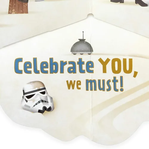 Vista 3 de Hallmark Star Wars - Tarjeta del día del padre (Yoda, Celebrate You, We Must)