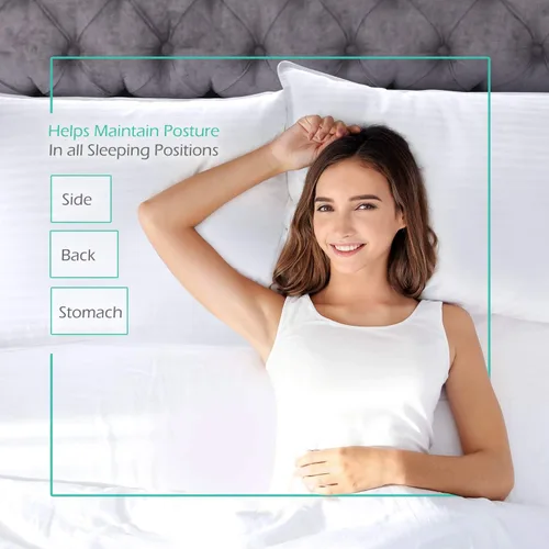 Vista 6 de Nestl Almohada corporal para adultos – Almohada larga para cama – Almohada de embarazo alternativa de plumón – Almohada 100% algodón con relleno