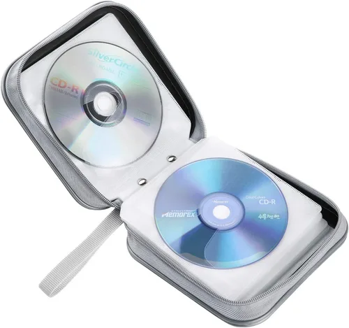 Vista 5 de Siveit Soportes para cajas de CD – Plástico duro de 48 capacidades para discos de CD/DVD para coche, hogar, oficina, viajes (negro)