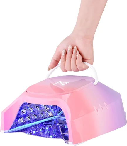 Vista 3 de M - GlowPro - Lámpara de curado de uñas híbrida profesional de 86 W, inalámbrica, recargable, UV, LED, secadora de uñas inalámbrica para uñas