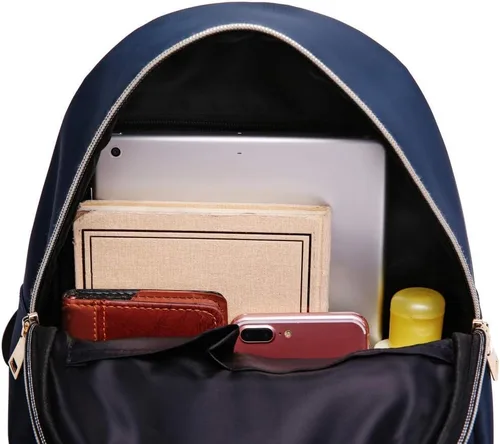 Vista 7 de Mochila chica para mujer, de nailon, impermeable, para la universidad, de moda, para uso diario