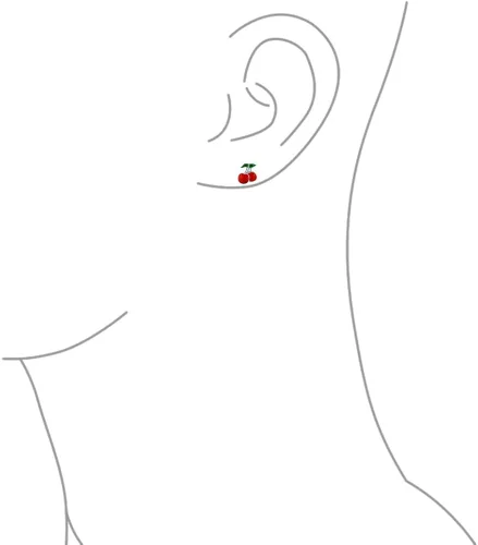 Vista 3 de Pequeños aretes coloridos para magdalenas de verano, sandía roja fruta, fresa, manzana, naranja, piña, cereza, pequeños aretes de tuerca esmaltados