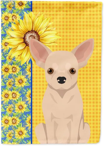 Vista 310 de Caroline's Treasures WDK5313GF Bandera de jardín con diseño de girasoles de verano, color negro y tostado, Airedale Terrier para buzón, bandera