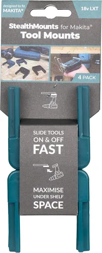 Vista 7 de StealthMounts Soporte para herramientas compatible con Makita 18V LXT (paquete de 4) - Negro Soportes para herramientas StealthMounts Fabricado