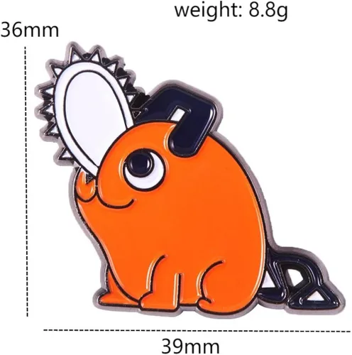 Vista 2 de Anime Chainsaw Pochita Brooch Pins - Makima Pochita Cosplay Enamel Pins - Metal Badge Jewelry Accessory for Backpack Clothes Caps