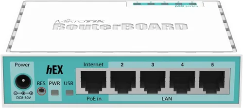 Vista 4 de Mikrotik hEX RB750Gr3 Router Gigabit Ethernet de 5 puertos