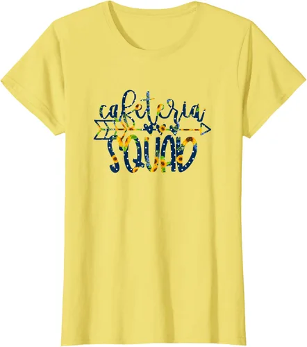 Vista 6 de Cafeteria Squad - Camiseta de vuelta a clases con girasoles en grupo, Blanco, S