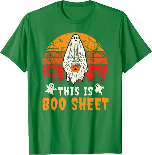 Vista 4 de Funny This Is Boo Sheet Spooky Ghost Halloween - Camiseta de disfraz de juego de palabras, Negro, S