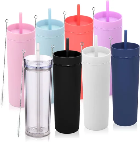 Vista 24 de Volhoply Vasos delgados de plástico de 20 onzas