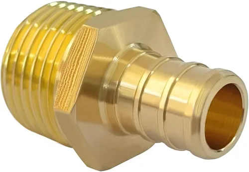 Vista 5 de Hooshing Paquete de 5 adaptadores macho Pex de 1/2 pulgada x 1/2 pulgada NPT de latón