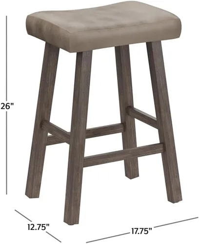 Vista 3 de Hillsdale Taburete para mostrador de sillín para muebles, gris rústico