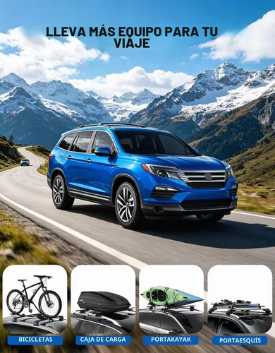 Vista 6 de Wonderdriver - Barras transversales de techo compatibles con Honda Pilot 2016-2022 con rieles empotrados, portaequipajes de aluminio para techo