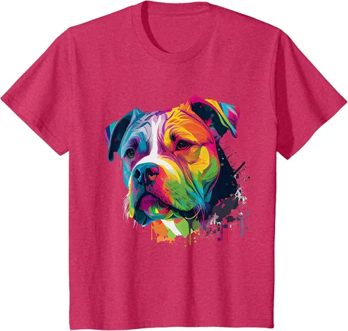 Vista 26 de Colorful American Bulldog American Bully Men Women T-Shirt Asphalt Grey