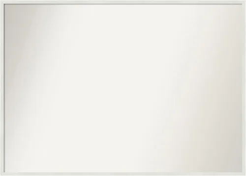 Vista 131 de Amanti Art Espejo de baño blanco para sobre el fregadero, 22 x 45 pulgadas, espejo de tocador rectangular blanco Lucie, marco de madera moderno