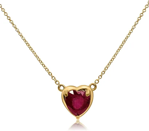 Vista 34 de 18K Solid Yellow Gold Genuine Gemstone Choker Necklace, 15 inches Chain Pendant Dainty Necklace gift for her