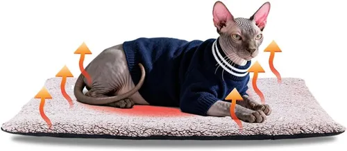 Vista 15 de AIO Cama térmica para gatos, cama autocalentable para mascotas, almohadilla térmica avanzada extra cálida para mascotas al aire libre con funda