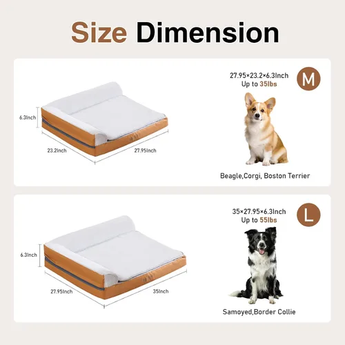 Vista 9 de Cama térmica para perros de tamaño grande, cama térmica para mascotas para perros grandes, sofá cama impermeable de espuma viscoelástica para perros