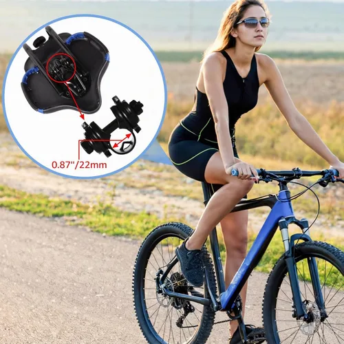 Vista 6 de Asiento de bicicleta con respaldo – Sillín de bicicleta de gran tamaño con soporte de espalda, asiento ancho acolchado de poliuretano