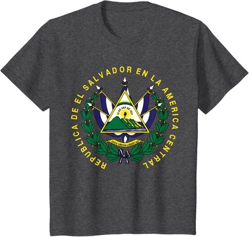 Vista 30 de amdesco Salvador Camisa, salvadoran Escudo de armas playera, mujer L, Blanco