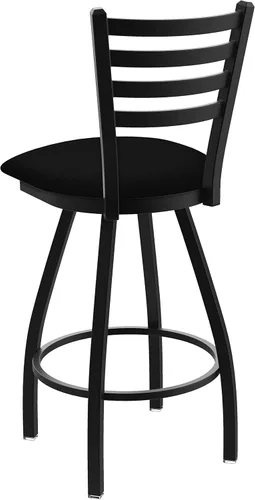 Vista 3 de XL 410 Jackie - Taburete giratorio de 25 pulgadas con acabado antiarrugas negro y asiento de vinilo negro
