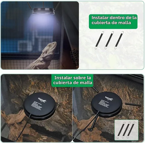 Vista 7 de UVB Light for Reptiles with Dimming, LED UVB Light Bulb Fixture for Bearded Dragon Gecko Lizard Turtle Snake, Adjustable Brightness UVA UVB Lamp for